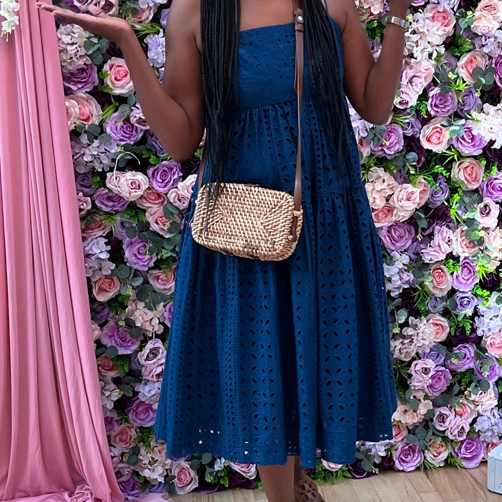 Jcrew eyelet midi dress